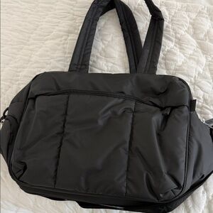 Calpak Black Quilted Duffel Tote